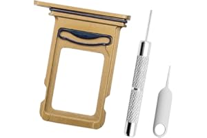 AYWFEY Replacement Sim Card Slot Tray Holder Compatible with iPhone 11 2019, 6.1 inch, 1 SIM Card Tray Holder with Waterproof Rubber Gasket Ring, 1 Sim Eject Pin and 1 Needle Opener Ejector, Gold