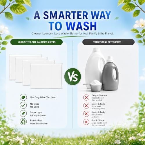 Laundry Detergent Sheets, 300 Loads, Fresh Linens Scent Travel Laundry Detergent for photo 11