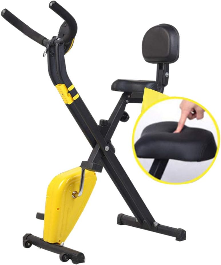 ATGTAOS Upright Exercise Bike,Spinning,Fitness Equipment,Cardio Bike,Seat back,Indoor Exercise Indoor Studio Cycles Aerobic Training Fitness Lose Weight,Triangle Structure,Foldable,Unisex