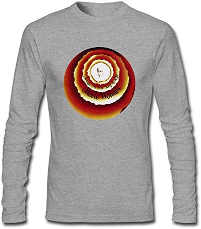 SaXiMi Men's Stevie Wonder Songs In The Key Of Life Long Sleeve T shirts Size M Grey