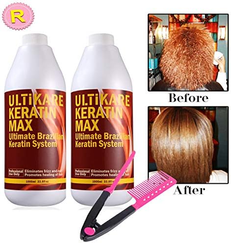 GGWAL 2Pcs Chocolates Brazilian Keratin Treatment Straightening Resistant Hair With Free Beauty Red Comb