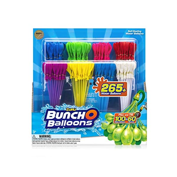 ZURU-Bunch-O-Balloons-280-Rapid-Filling-Self-Sealing-Water-Balloons Bunch O Balloons 265+ Rapid-Filling Self-Sealing Water Balloons (8 Pack)