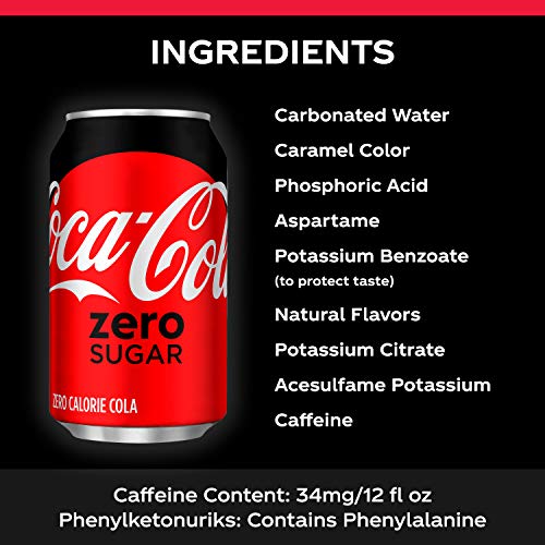 Coke Zero Sugar Diet Soda Soft Drink, 12 fl oz, 12 Pack - Thumbnail 5