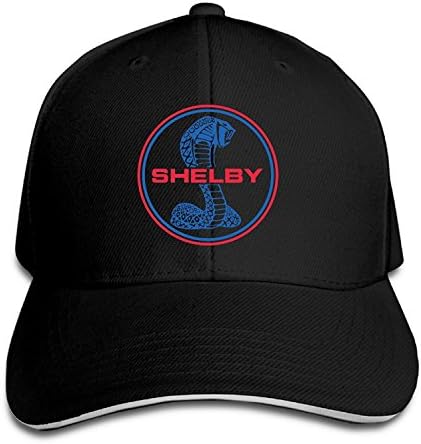 SKOMC Custome Adult Shelby Cobra Logo Sandwich Hats Peaked Cap Black