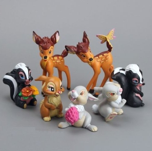 TOP Satisfied Bambi Thumper Flower Playset 7x Pack Figure Cake Topper Toy Doll Set Raspberry Mrs. Bunny Thumper