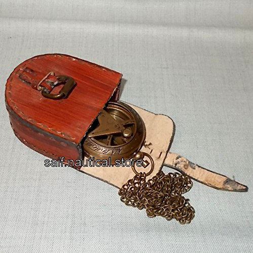 Maritime Brass Antique Compass Nautical Navigation Compass With Case