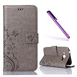 Galaxy J5 Case,Samsung Galaxy J5 Case,EMAXELER Stylish Wallet Case [Kickstand Flip Case][Credit Cards Slot][Cash Pockets] PU Leather Flip Wallet Case with Stand For Samsung Galaxy J5--Gray