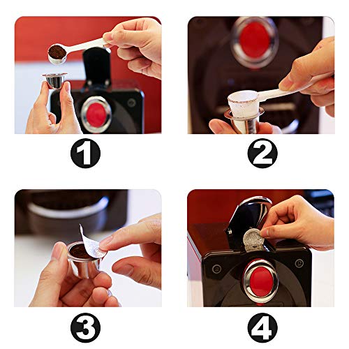 FineInno 6 Packs Reusable Coffee Capsules Refillable Capsules Stainless