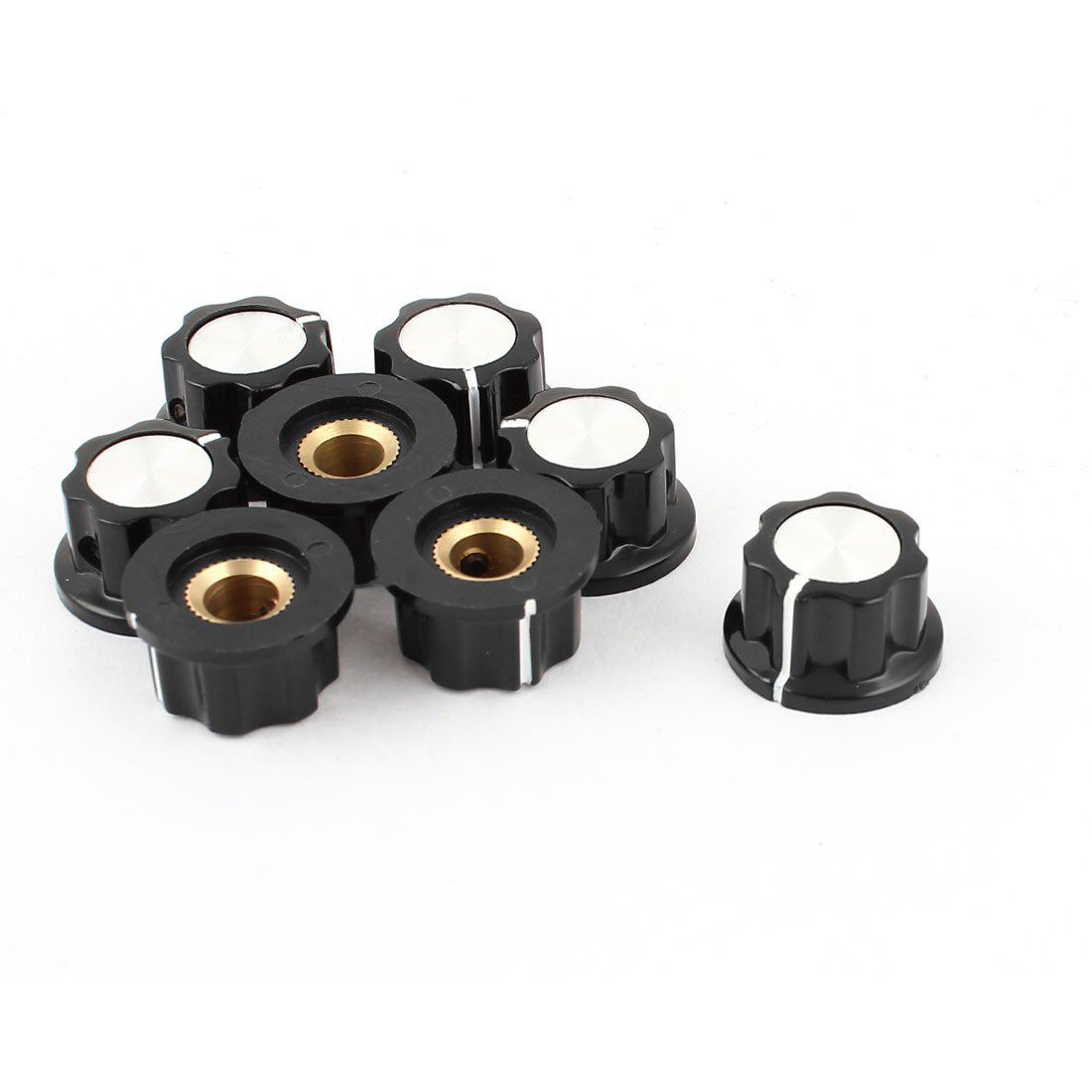 sourcingmap 8 Pcs 16mm Top 6mm Shaft Insert Dia Nonslip Potentiometer Rotary Knobs