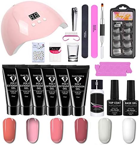 Coshall ジェルネイルキット ジェルネイルカラー ポリジェルネイル Uv Ledライト付き マニキュアセット スターターキット 長さ出し セルフ ネイルセット 上質 ジェル ネイルツールキット