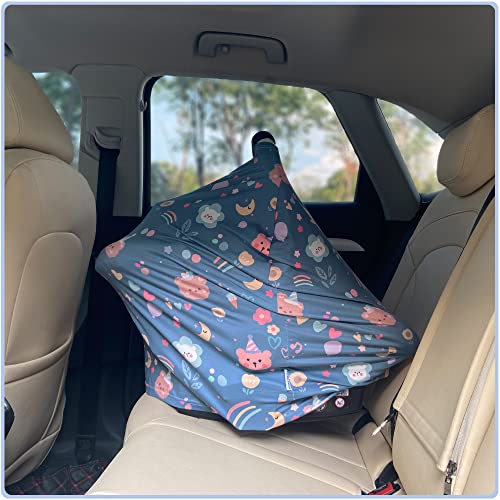 Car Seat Covers for Baby Girls, Cartoon Printing Carseat Canopy