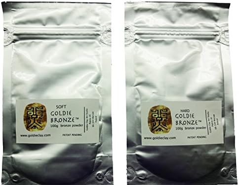 Bundle, 2 Items: Metal Clay - Goldie Clay : Goldie Bronze Soft + Hard, 100g each