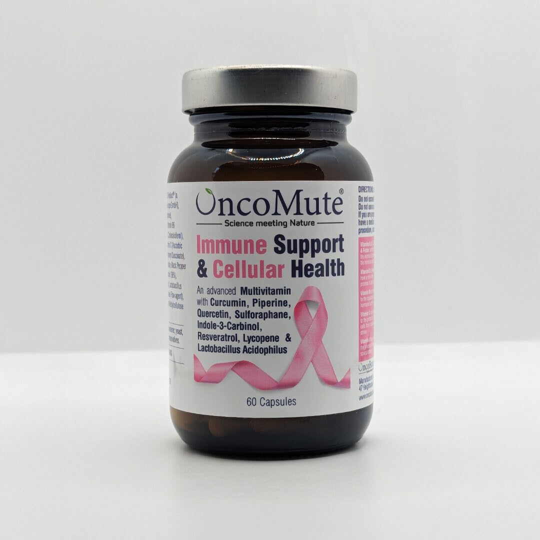 OncoMute: Advanced Multivitamin with Curcumin, Piperine, Quercetin, Sulforaphane, Indole-3-Carbinol, Resveratrol, Lycopene & Lactobacillus acidophilus