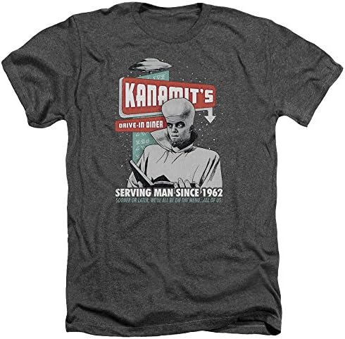 The Twilight Zone Kanamits Diner Mens Heather Shirt Charcoal 2X