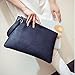 Hunputa Women Leather Handbag Clutch Evening Bag Simple Retro Envelope Package (Black)