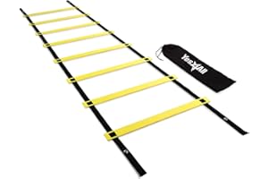 Yes4All Agility Ladder Speed Training Equipment, Adjustable Football Ladder for All Ages with Carry Bag, Durable, Portable, Multiple Colors & Rungs