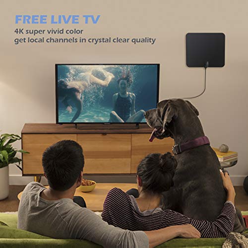 TV Antenna Amplified HD Digital TV Indoor Antenna Support 4K 1080P with Adjustable Amplifier Signal Booster 60-120 Miles Range Digital Antenna for HDTV Free View Channels - Thumbnail 6