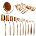 10pcs Professional Oval Brush Set NESTLING Multipurpose Toothbrush Makeup Brushes Set Super Nice Rose Gold