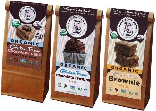 Gluten Free Chocolate Lover's Bundle - Chocolate Cake Mix, Chocolate Frosting Mix, and Chocolate Brownie Mix - Organic, Vegan, Non-GMO, GF, Dairy Free