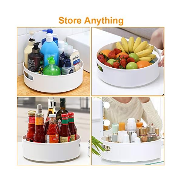 Semlos Lazy Susan Turntable Cupboard Organizer, Multi-Functional Spice Rack for Kitchen Storage and Organization…