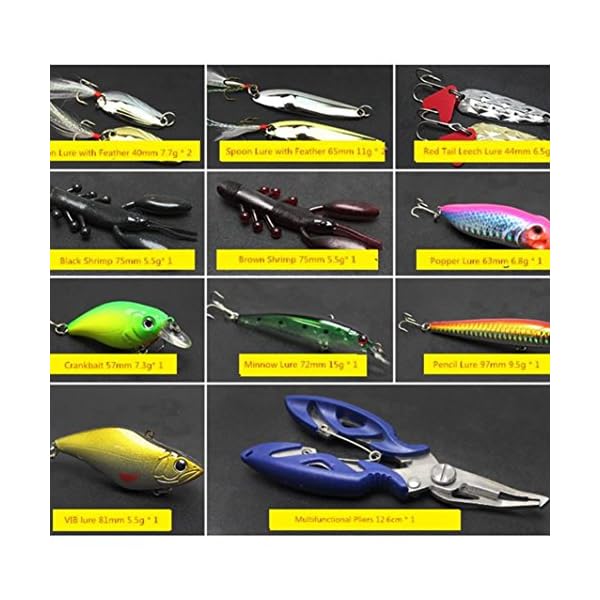 Isafish-101-pcs-Fishing-Lure-Kit-Combo-Including-Fish-Hooks-HardSoft-Bait-And-Other-Saltwater-Freshwater-Lures-for-Fishing-With-Tackle-Box-White