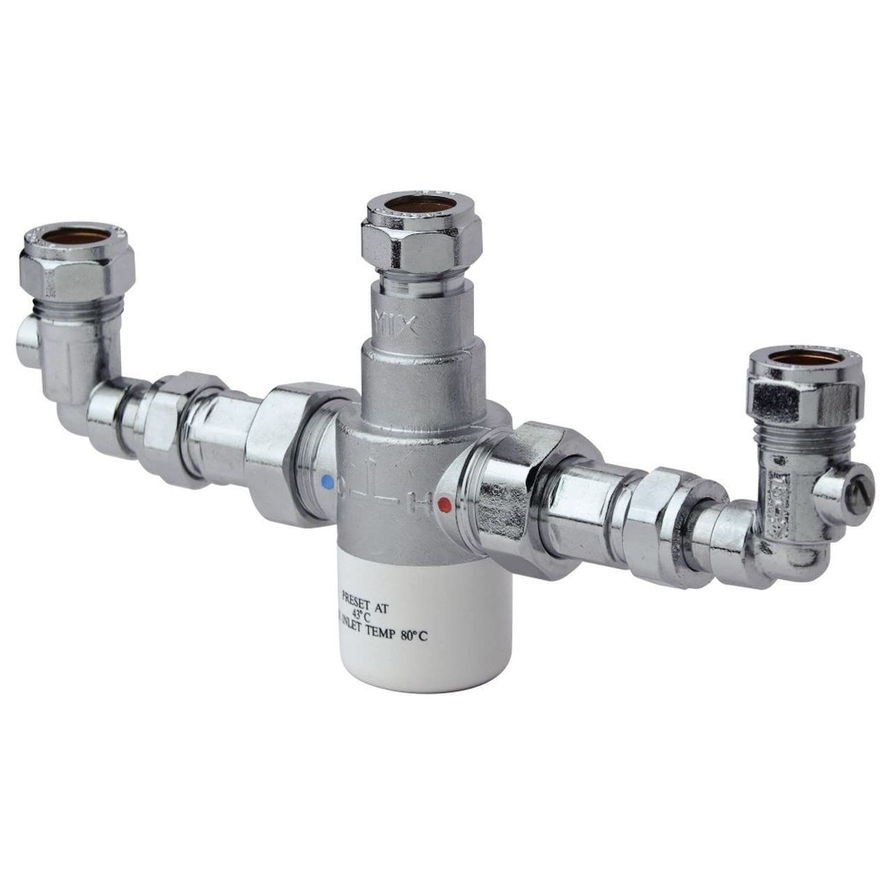 Bristan MT503CP-ISOELB 15mm Thermostatic Mixing Valve with Isolation Elbows, Chrome