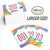 Live Sale Numbered Hanger Tags | LARGE SIZE with Reverse Mirror Image on the Back Side | 100 pieces (1-100)