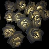 33ft 10M Solar Wedding Decorations Lights Rose Shape 60 LEDs Party String Light For Christmas Wedding Halloween Patio Party Light Strings Solar Powered (Warm White)