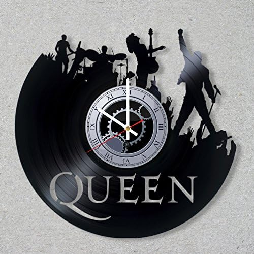 Vinyl Record Wall Clock Queen Rock Band Music Freddie Mercury Legend We Will Rock You decor unique gift ideas for friends him her boys girls World Art Design