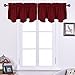 NICETOWN Kitchen Blackout Window Valances - Short 52 inches x 18 inches Scalloped Pole Pocket Valance Curtain Tiers Window Home Christmas Decoration, Burgundy Red, 2 Panels
