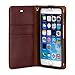 AceAbove IPH6S-AS-RED Wallet Case, Chest Nut Genuine Leather Wallet Cover with Card Slots and Hand Strap for Apple iPhone 6S/6