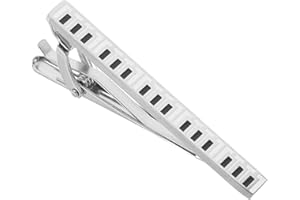 Abaodam Elegant Titanium Steel Piano Key Music Note Tie Clip for Men, Silver Color, Keeps Neat Appearance,