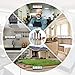 IMILLET Mop and Broom Holder, Wall Mounted Organizer-Mop and Broom Storage Tool Rack with 5 Ball Slots and 6 Hooks (Beige) (One Pack)