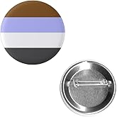 Gender Apathetic Pride Flag Pin 2.25” Round Circle Shape Metal Button Pin Badge Pinback 2.25 inch Pin 57 mm 5.7 cm