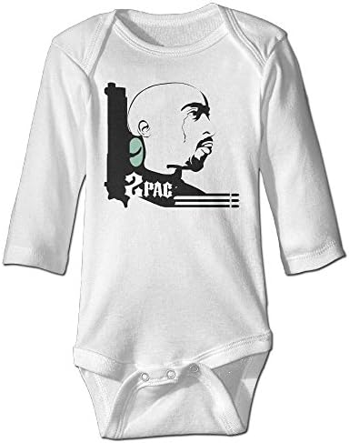 Deffiny 2 Pac Rapper Record Producer Actor Unisex Funny Infant Long Sleeve Romper Tank Tops 24 Months White