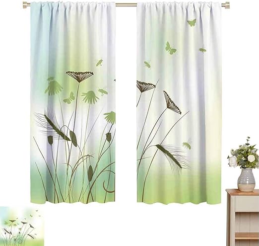 Amazon Com Hengshu Butterfly Blackout Window Curtains Silhouette
