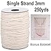XKDOUS Macrame Cord 3mm x 250Yards, Natural Cotton Macrame Rope, Cotton Cord for Wall Hanging, Plant Hangers, Crafts, Knitting, Decorative Projects, Soft Undyed Cotton Rope
