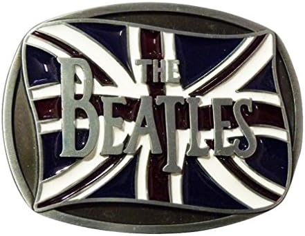 Beatles Pewter Belt Buckle John Lennon, Paul McCartney, Ringo Starr etc.. Union Jack Belt Buckle