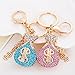 Jzcky Shzrp Fortune Bag Crystal Rhinestone Keychain Key Chain Sparkling Key Ring Charm Purse Pendant Handbag Bag Decoration Holiday Gift(Blue)