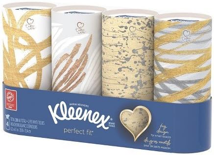 Kleenex Perfect Fit Facial Tissues, White, 50 Sheets/Box, 4 Ct