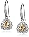 Amazon Essentials Sterling Silver Citrine and Created White Sapphire Teardrop Dangle Earrings, (previously Amazon Collection)