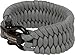 Hippo Survival Military Grade Paracord Bracelet with Black Metal Shackle and Adjustable Size – Tool for Hiking, Camping, Outdoor Trips and Emergency Situations (Grey)