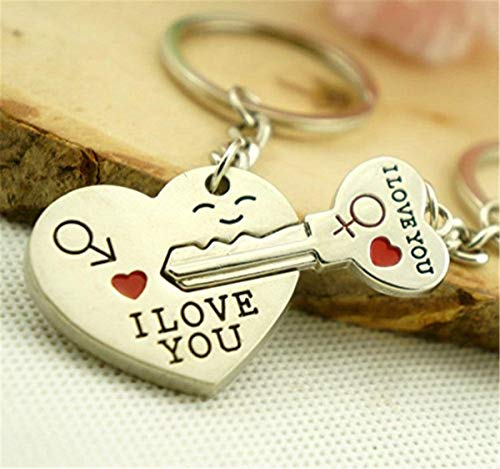 I Lover Love Key to My Heart Cute Couple Keychain Love Keychain Key Ring - Thumbnail 4