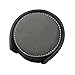 PINMEI Coasters,Black Leather Drink Coasters for Tabletop Protection Set of 6,3.9 Inch (Round Black)