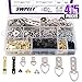 Swpeet 415 Pcs Heavy Duty Assorted Picture Hangers Kit with Screws, Picture Hangers Assortment Kit for Picture Hanging Solutions with Transparent Box - 7 Models primary