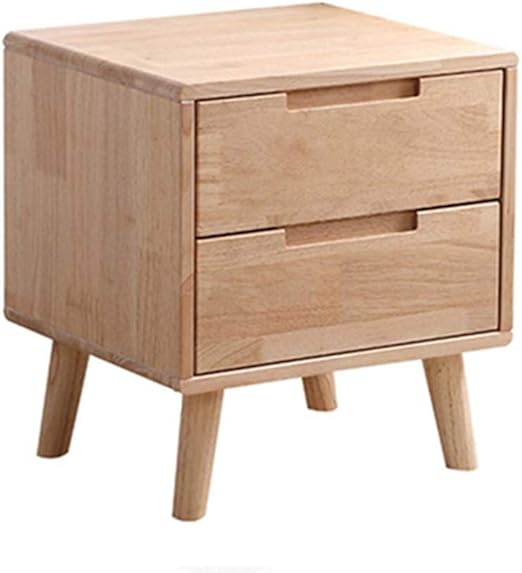 Amazon Com Nn Bedside Table Rubber Wood Nordic Double Drawer