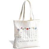 ERJHFGHU Christian Canvas Tote Bag for Women, Inspirational Faith Shoulder Bag