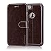 Belemay iPhone 8 Plus Case, iPhone 7 Plus Case, Genuine Cowhide Leather Case Wallet Flip Cover, Magnetic Clousure, Credit Card Holder, Kickstand, Cash Pocket for iPhone 8 Plus / iPhone 7 Plus - Brown