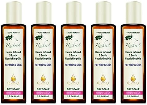 Lot of 5 Reshma Henna Oil Treatment for Thinning Hair Dry Scalp