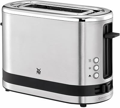 Küchenminis 1-Scheiben Toaster Langschlitz XXl-Toast, Mini Toaster mit Brötchenaufsatz 7 Bräunungsstufen Überhitzungsschutz 600W Edelstahl matt